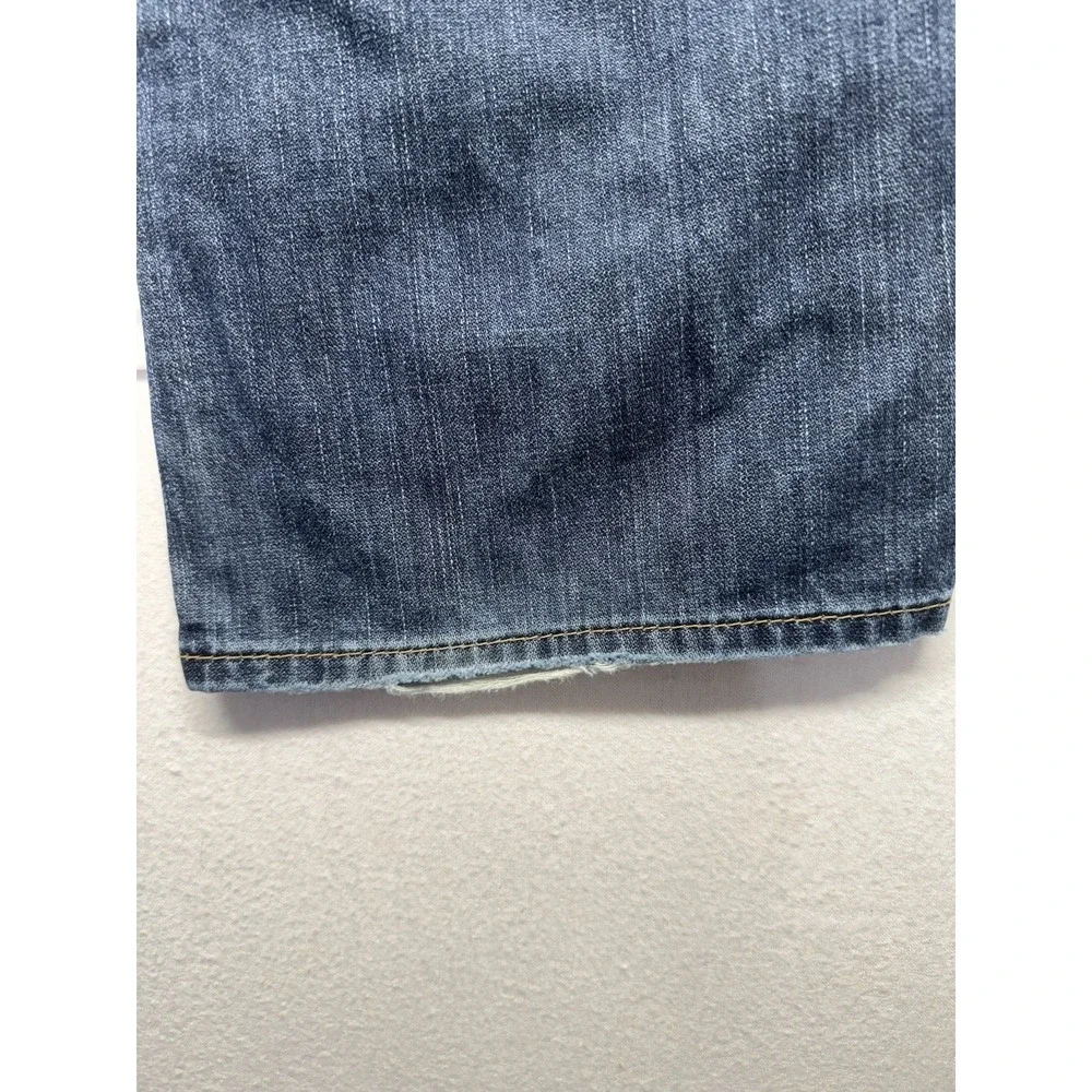 True Religion Ricky Relaxed Straight Jeans Mens 40*34 distressed whisker flap